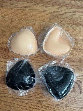Silicone Bra Inserts - Nude & Black Set